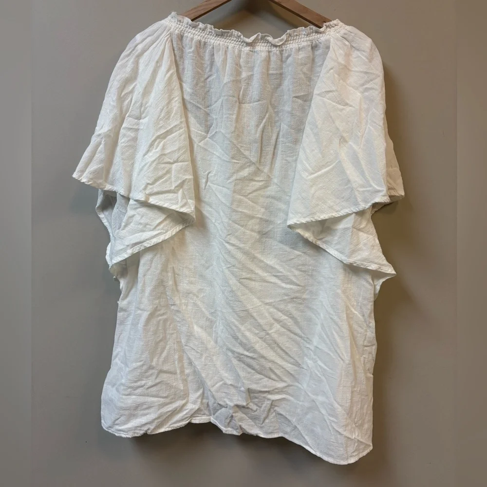 Free People 100% Cotton Off the Shoulder White Thalia Tunic‎